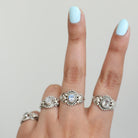 Oval Moonstone Ring in Sterling Silver