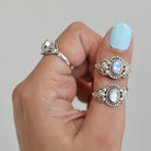 Oval Moonstone Ring in Sterling Silver