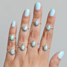 Larimar Cabochon Sterling Silver Ring, Larimar Jewelry