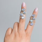 Adjustable Silver and Blue Moonstone Ring