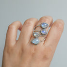 Adjustable Silver and Blue Moonstone Ring