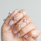 Dainty Rose Quartz Sterling Silver Ring - Pink Quartz Ring