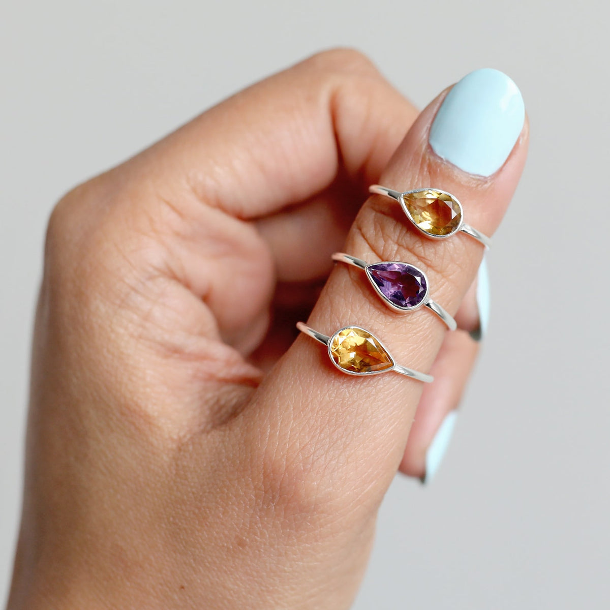 Natural Citrine Ring - Citrine Crystal Ring
