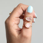 Rose Quartz Crystal & Gold Vermeil Ring, Delicate Rings