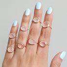 Rose Quartz Crystal & Gold Vermeil Ring, Delicate Rings