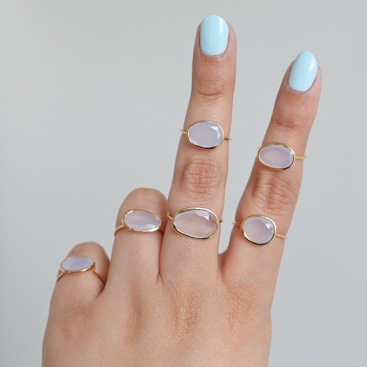 Lavender Chalcedony & Gold Vermeil Ring, Delicate Rings