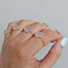Lavender Chalcedony & Gold Vermeil Ring, Delicate Rings