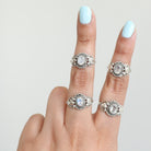 Oval Moonstone Ring in Sterling Silver