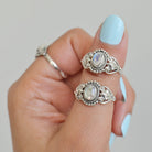 Oval Moonstone Ring in Sterling Silver
