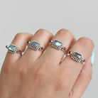 Natural Labradorite & Raspberry Garnet Sterling Silver Boho Ring