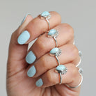 Larimar Cabochon Sterling Silver Ring, Larimar Jewelry