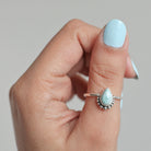 Larimar Cabochon Sterling Silver Ring, Larimar Jewelry