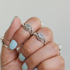 Oval Moonstone Silver Heart Ring - Faceted Stone Ring