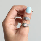 Ethiopian Opal Stacking Ring, Delicate Silver Ring