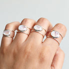 Rose Cut Moonstone Ring - Sterling Silver Ring