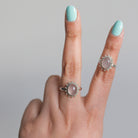 Oval Rose Quartz Ring, Blush Pink Quartz Ring