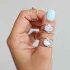 Rose Cut Moonstone Ring - Sterling Silver Ring
