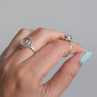 Oval Rose Quartz Ring, Blush Pink Quartz Ring