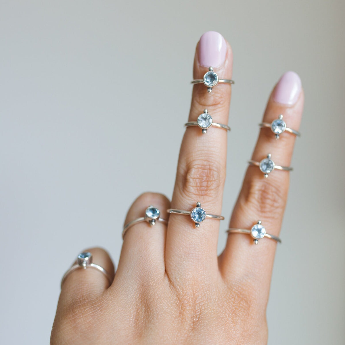 Sky Blue Topaz Ring - Delicate Stone Ring