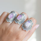 Pink Moonstone Ring, Moonstone Crystal Ring