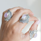 Pink Moonstone Ring, Moonstone Crystal Ring