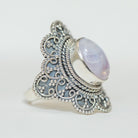 Pink Moonstone Ring, Moonstone Crystal Ring