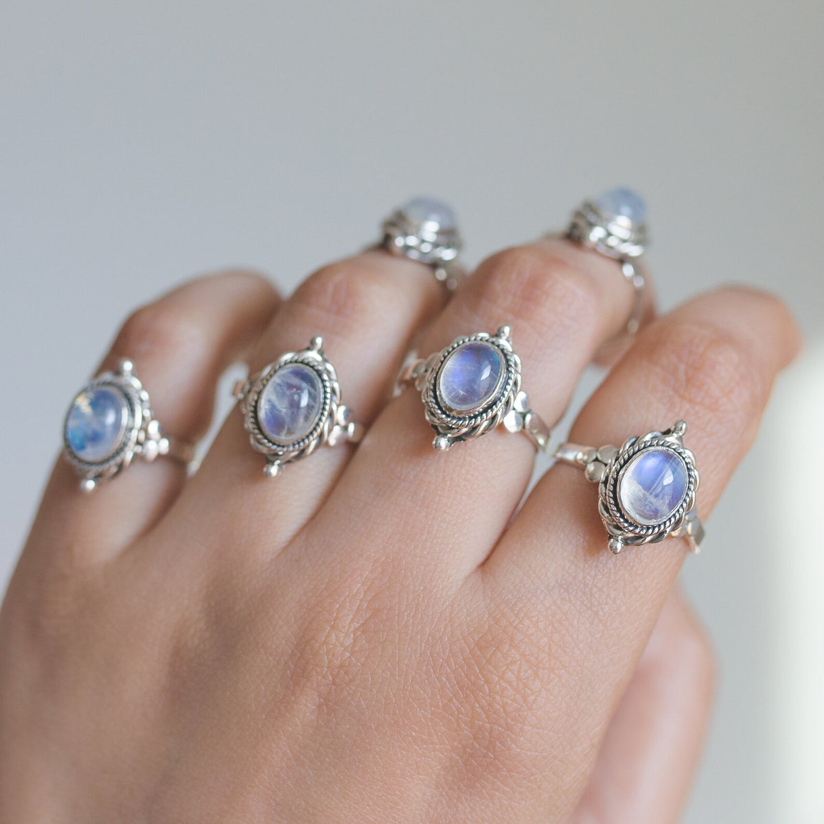 Oval Moonstone Ring, Moonstone Crystal, Gypsy Boho Ring