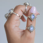 Oval Moonstone Ring, Moonstone Crystal, Gypsy Boho Ring