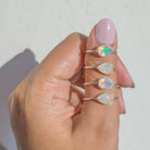 Ethiopian Opal Ring, Pear Opal Birthstone Ring