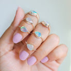 Ethiopian Opal Ring, Pear Opal Birthstone Ring
