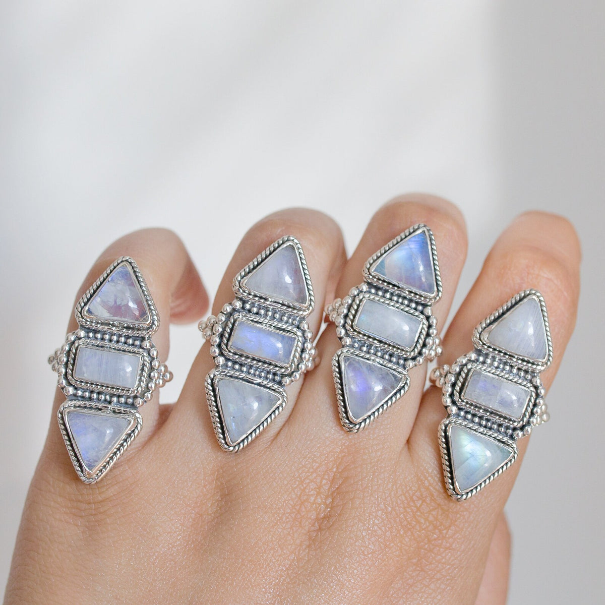 Rainbow Moonstone Ring - Wanderlust Jewelry