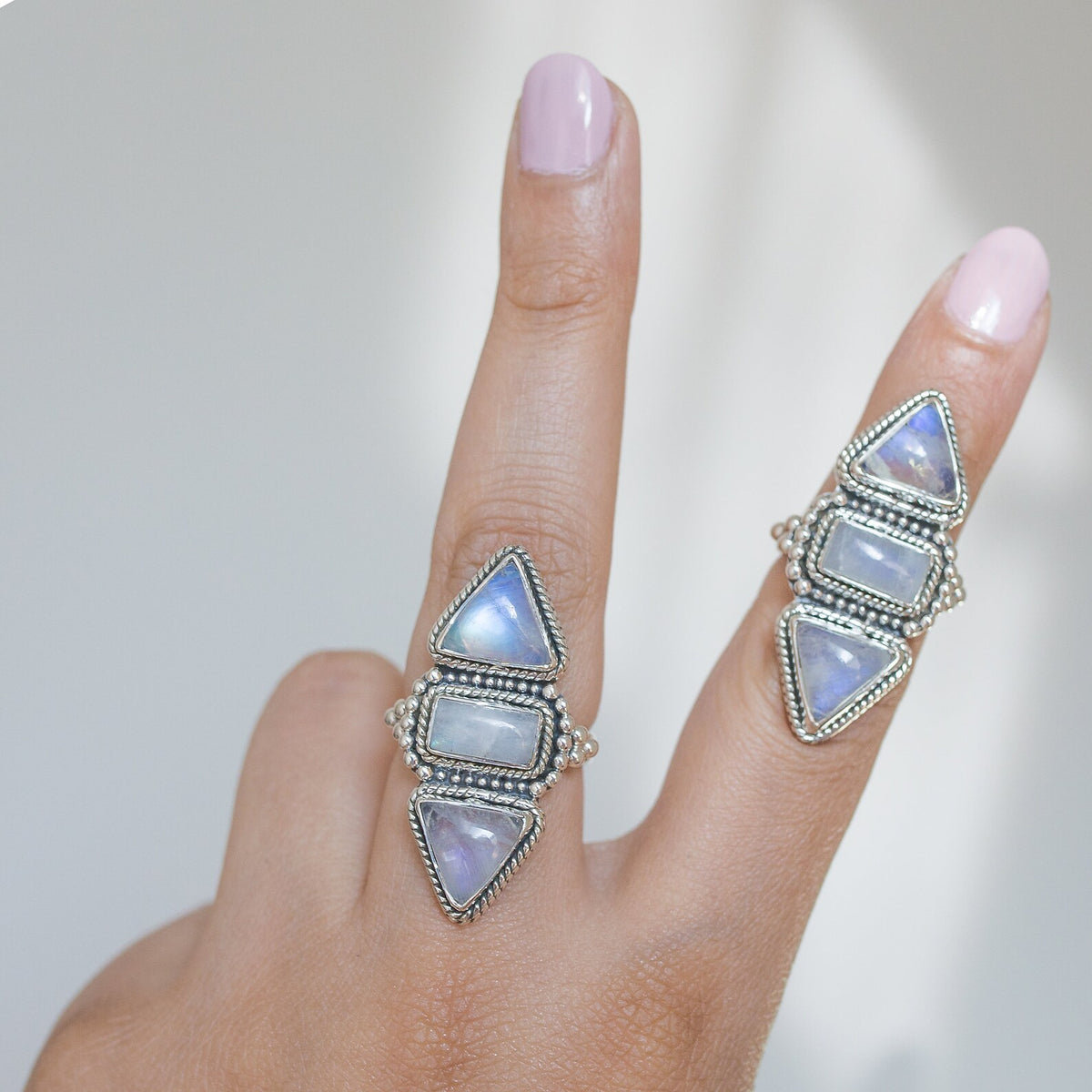 Rainbow Moonstone Ring - Wanderlust Jewelry