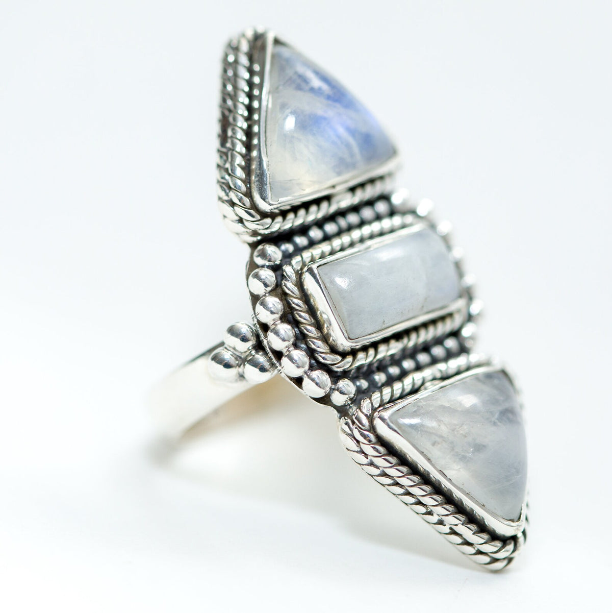 Rainbow Moonstone Ring - Wanderlust Jewelry