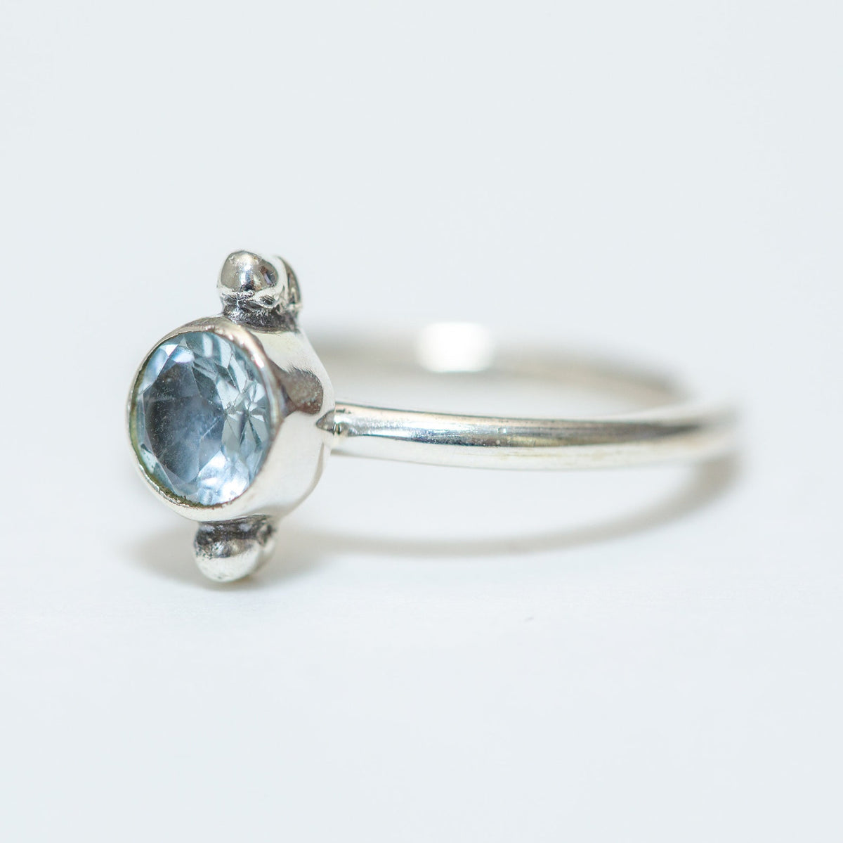 Sky Blue Topaz Ring - Delicate Stone Ring
