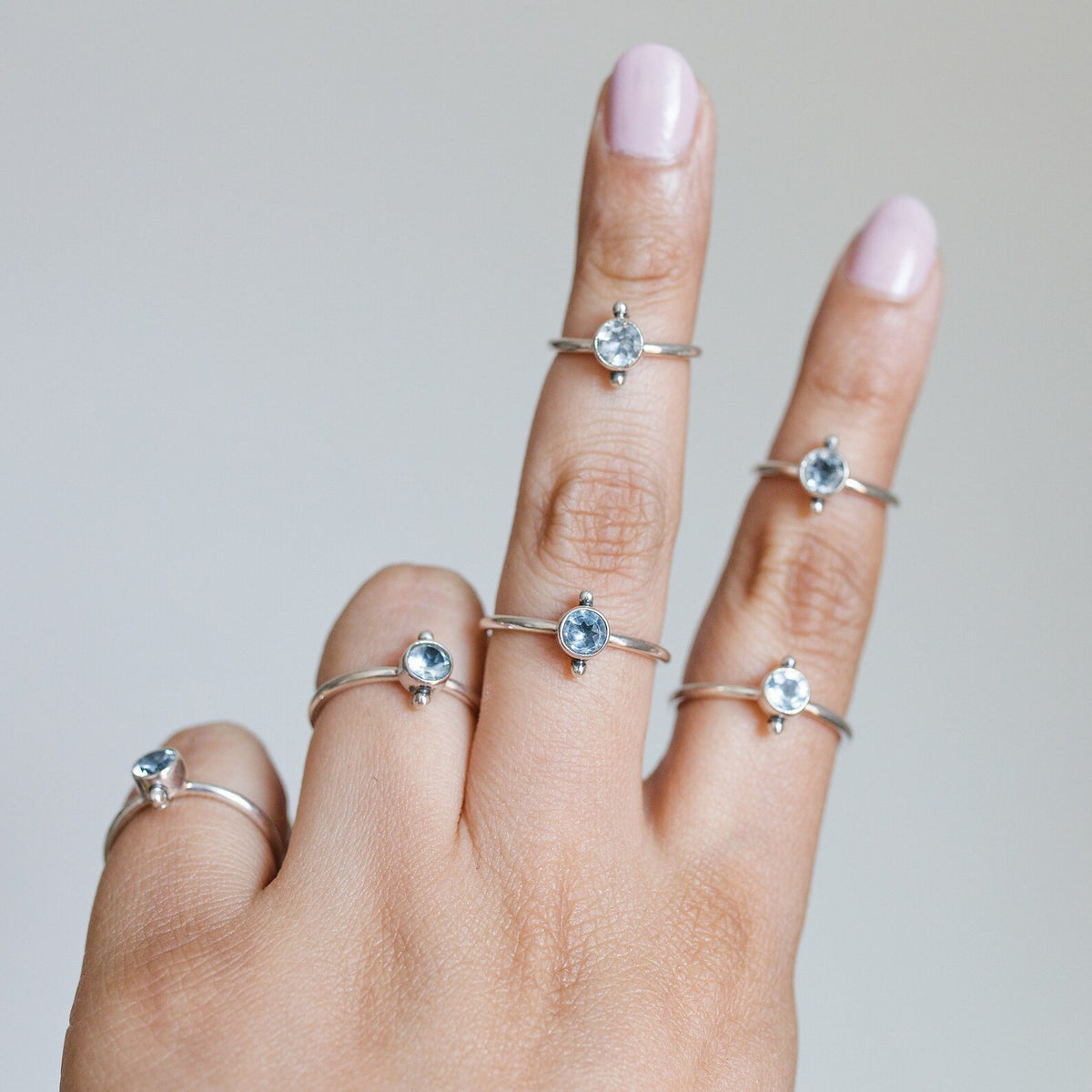 Sky Blue Topaz Ring - Delicate Stone Ring