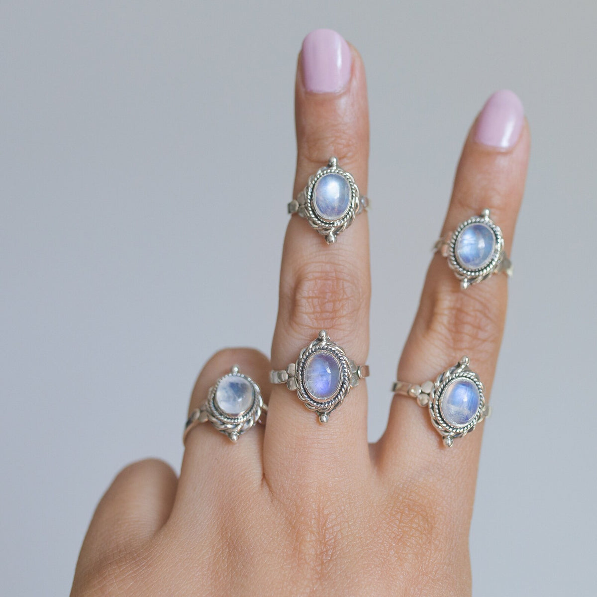 Oval Moonstone Ring, Moonstone Crystal, Gypsy Boho Ring