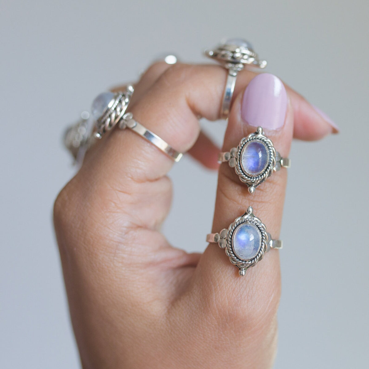 Oval Moonstone Ring, Moonstone Crystal, Gypsy Boho Ring