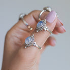 Oval Moonstone Ring, Moonstone Crystal, Gypsy Boho Ring