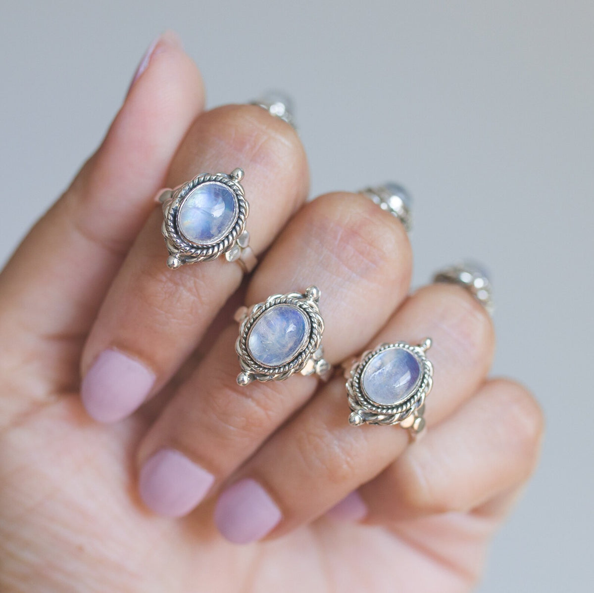 Oval Moonstone Ring, Moonstone Crystal, Gypsy Boho Ring