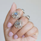 Blue Labradorite Mandala Ring, Meditation Rings