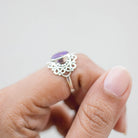 Purple Turquoise Ring - Copper Turquoise Ornate Silver Ring