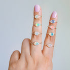 Ethiopian Opal Ring, Pear Opal Birthstone Ring