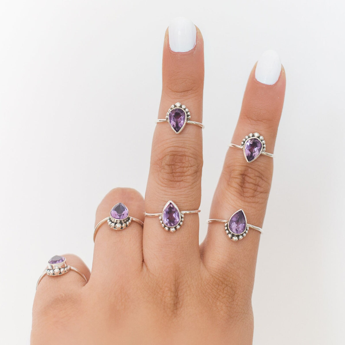 Purple Amethyst Ring - Dainty Amethyst Ring