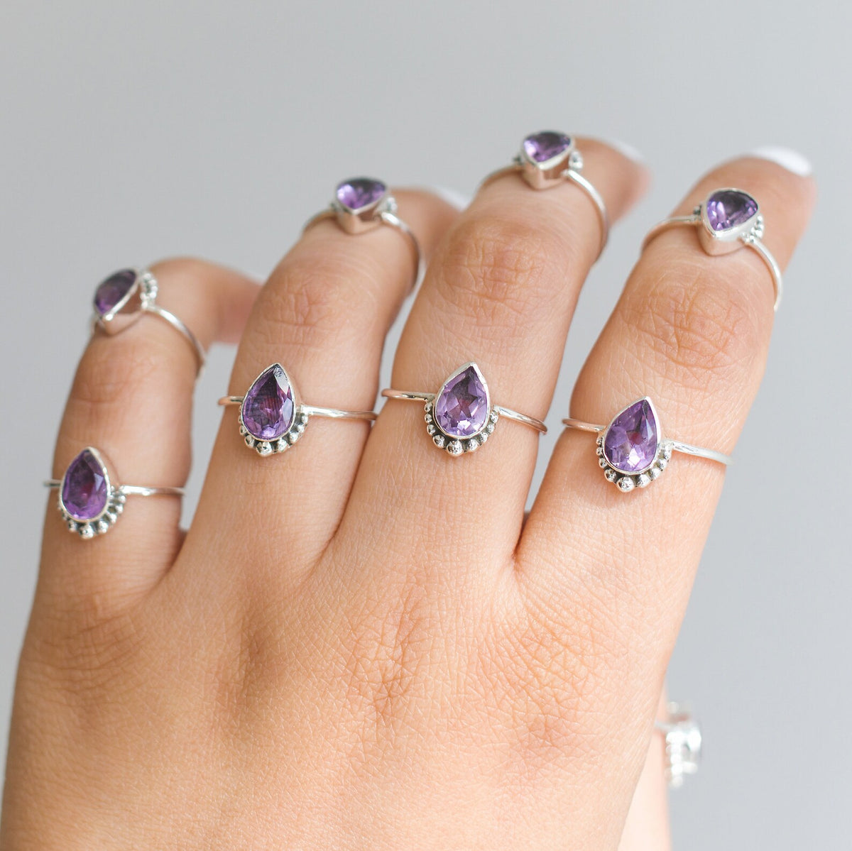 Purple Amethyst Ring - Dainty Amethyst Ring