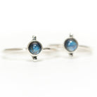 Cute Labradorite Ring, Silver Dot Ring