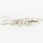 Blue Moonstone Adjustable Dainty Stacking Ring, Thin Silver Rings