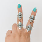 Larimar Boho Ring, Silver Cocktail Ring