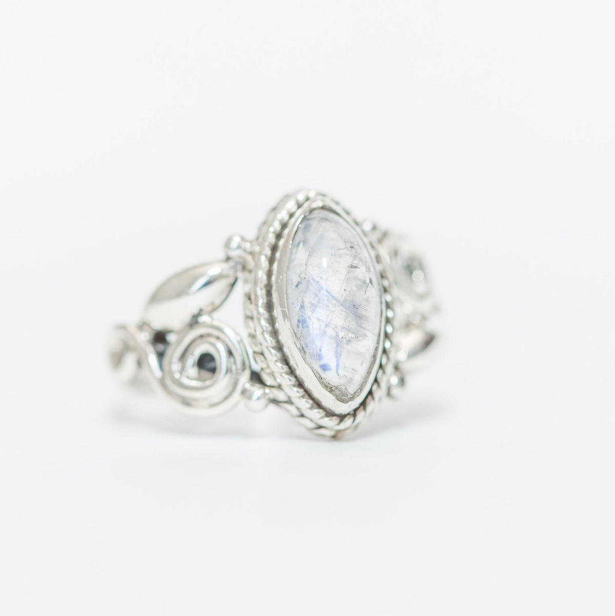 Marquise Moonstonet Ring, Blue Moonstone Ring