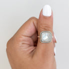 Natural Moonstone Ring in Solid Sterling Silver