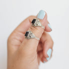 Black Onyx Nature Inspired Ring in Sterling Silver